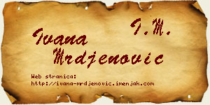 Ivana Mrđenović vizit kartica